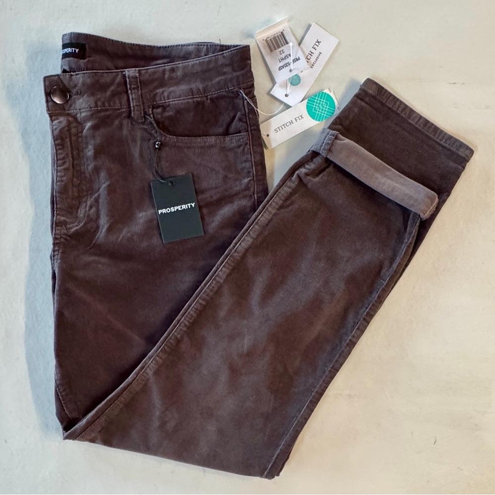 NWT Brown Corduroy Prosperity Shiela Jeans Tapered Leg (32/14) - Picture 13 of 14